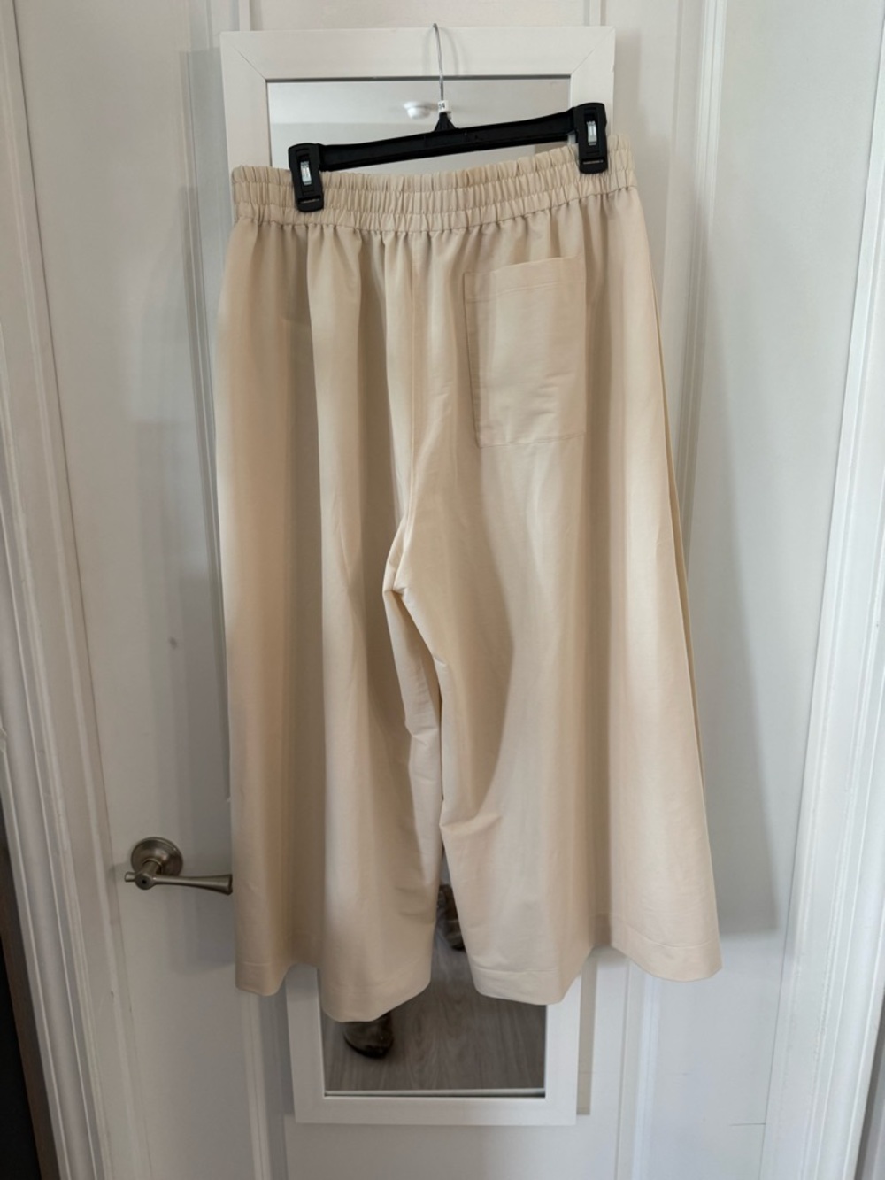 COS Beige Wide Leg Cropped Pants – Elastic Waist Minimalist Chic - Picture 5 of 6